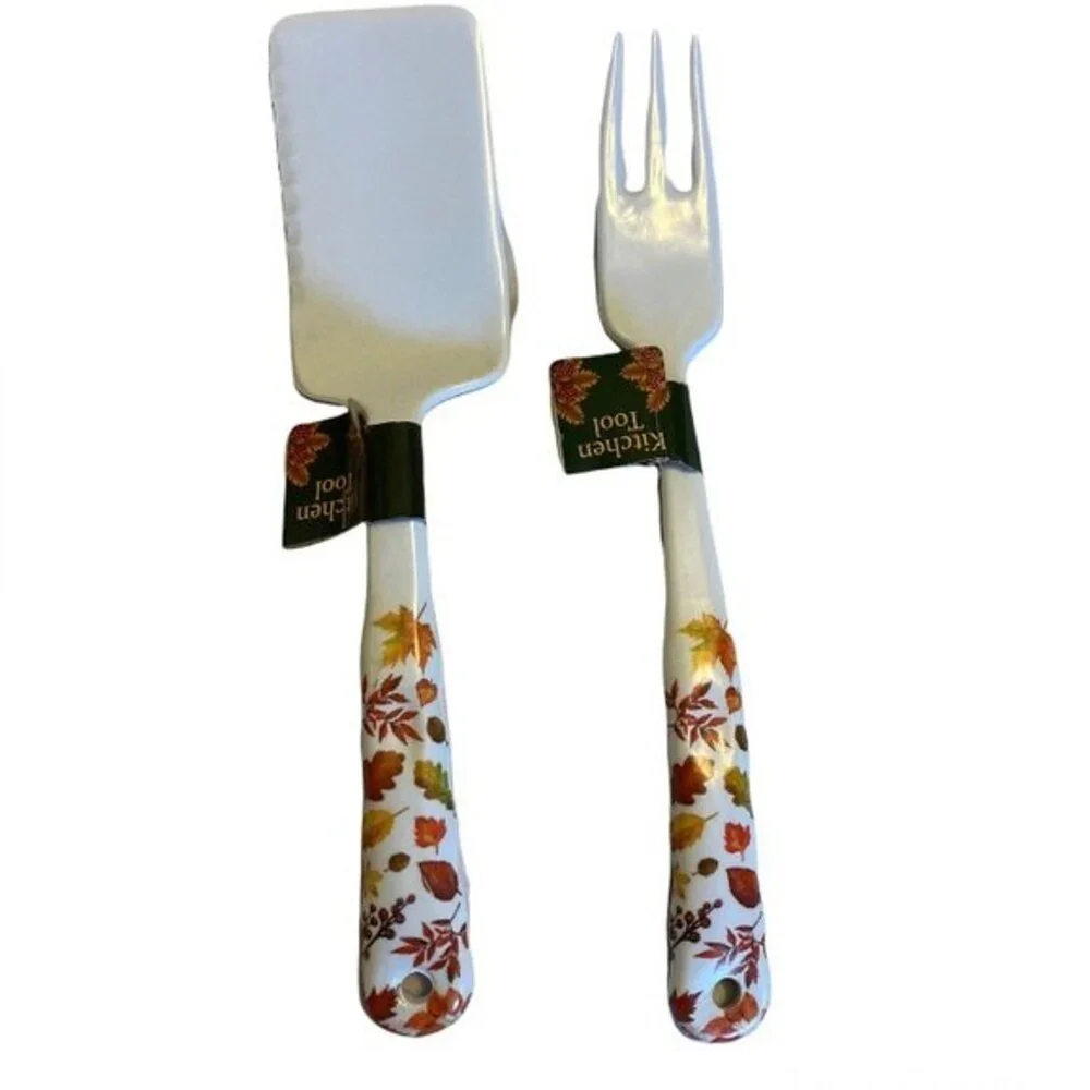Hostess Serving Set Harvest Fall Autumn Thanksgiving 8 Pieces